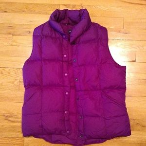 Purple Lands' End down vest, size small